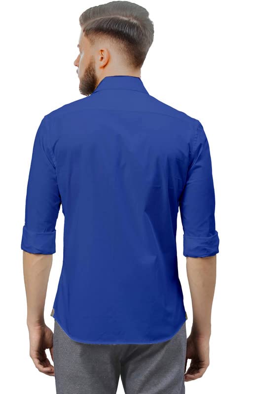 Image of SARAAI Men's Cotton Blend Full Sleeve Slim Fit Shirt|Stylish Casual Wear Shirt for Mens