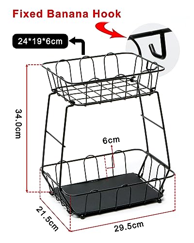 DMAR Cesto di frutta a 2 livelli con gancio per