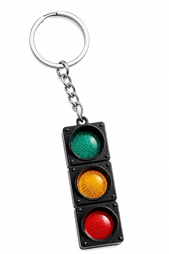 Mini Traffic Signal LED Keychain Working Red Yellow Green Lights Key Ring Traffic Light Design Bag Charm Gift for Car Bike-image-47