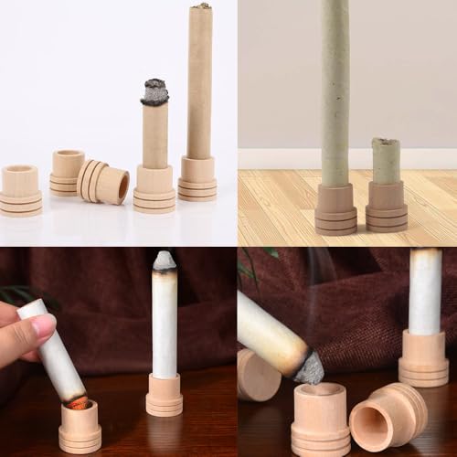 Image of 8 Pack Moxa Rolls Extinguisher Wooden Moxa Sticks Extinguisher Moxa Roll Holder End Tips Stand for Moxibustion Mugwort Sticks Mugwort Rolls Wormwood Stick Safely Extinguishing Moxa Sticks