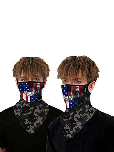 Balaclava con Aros para Oídos y Estampado Digital - Mascarilla Facial para Hombres y Mujeres - Gargantilla de Cuello para Polvo, Viento y Motocicleta miniatura 5