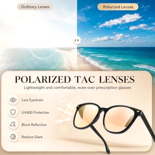 Image of Myiaur Polarized Sunglasses for Women with UV400 Protection Mirrored Lens