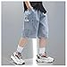 Verdusa Boys Jorts Elastic Waist Wide Leg Casual Loose Denim Shorts with Pockets Light Blue 11 Years