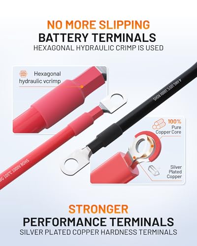 Ampeak 6 AWG Battery Cable 3FT, Anti-Spark Waterproof, UL Listed Pure Copper, 3/8" Lugs, 120A Rated, for Inverter $15.33 Free Shipping - image 8