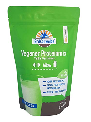 Veganer Protein Mix - Vanille - 81% Proteingehalt - Hanf-Reis-Erbsen-Soja-Protein-Mischung - Veganes Eiweißpulver - 500 g