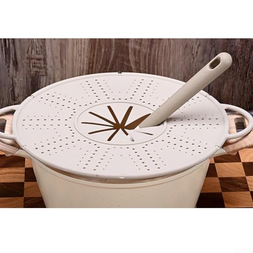 Tapa de silicona multiusos para ollas, compañero de cocina con características de fácil mantenimiento (blanco)