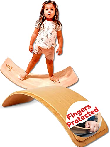 Wooden Wobble Balance Board Kids - 37 Inch Wobble Board for Kids, Wooden Balance Board Toddler Balance Board for Kids, Kids Balance Board, Toddler Balance Toys, Montessori Rocker