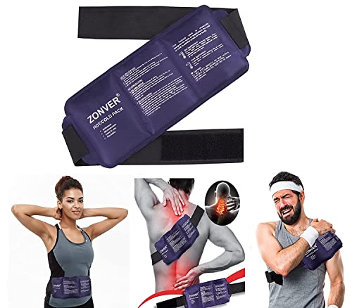 ZONVER® Reusable Hot and Cold Ice Pack for Pain Relief Gel Bag for Shoulder Ankle Knee - Black (B0D8LFKWLL) Amazon Price History, Amazon Price Tracker