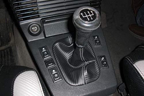 RedlineGoods Shift Boot Compatible with BMW 5-Series 1982-88. Tailor Made - not Universal. Genuine top-Grade Italian Black Suede (Alcantara) with Red Thread