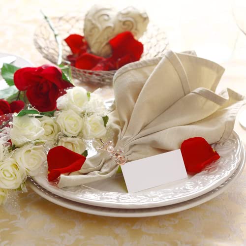 Valentine's Day Napkin Rings Love Napkin Ring Holders Love Letters Rhinestones Metal Napkin Rings Adornment Set For Valentine's Day Wedding, Anniversary Dinner Party Decor (Love) #TOP4