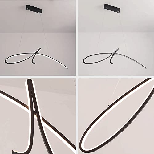 Lampe à suspension en métal ultra-mince au design géométrique noir