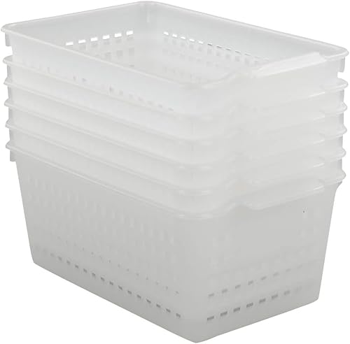 Qskely - Cesta de almacenamiento de plástico transparente, rectangular, paquete de 6 disponible en Yaxa Guatemala