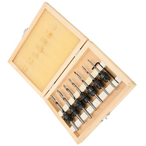 Countersink Drill Bit Set for Wood Counter Sink Bit 7Pcs Countersink Drill Bits Set Woodworking Drilling Tools Carpentry Reamer and 1Pc Hex Wrench - Image 3