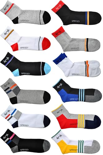 OWL SUPER COZY Wholesale Crew Socks for Men, Assorted Colors Breathable Cotton Athletic Socks - Main Image
