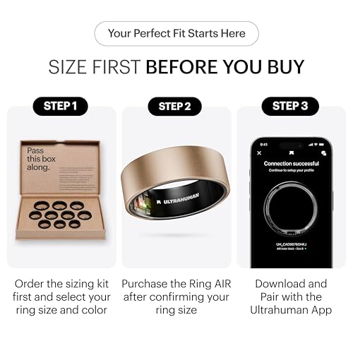 Image of ULTRAHUMAN Ring AIR - Brushed Rose Gold - Size 10 - Smart Ring | No App Subscription Fee | Size First with Sizing Kit | Sleep, Activity & Heart Rate Tracking | Fitness Ring for Men & Women