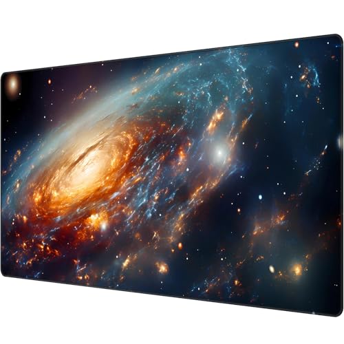 Image of Keyboard Mouse Pad 900x400mm Extended XL Large Professional Gaming Mouse Mat with 3mm-Thick Rubber Base, Lava