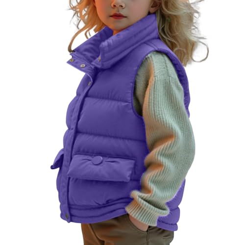 Girls Puffer Vest Sleeveless Winter Jackets Cozy Warm Down Coat with Pockets Thick Puffy Outerwear Vests Kids Clothes