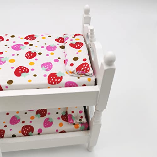 Sxfse Loft Bed, 1:12 Wooden Dollhouse Miniature Furniture Decor Bunk Bed With Ladder, Kids Children's Bedroom Set Play Toy #TOP2