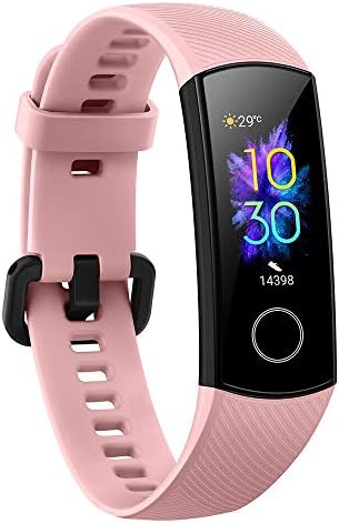 luckyruby Honor Band 5 Smart Bracelet 0.95" AMOLED Screen Blood Oxygen TruSleep Monitoring TruSeen 3.0 Real-TIME Heart Rate 50 Meters Waterproof Fitness Tracker (Pink)