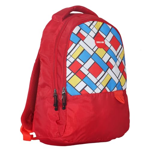 Image of Printed Backpack for School, Office & College | Polyester Turquoise Tuition Case for Adults| Comfortable Bags for Girls & Boys | Carry-On with Bottle Holder Pocket - 2 Main Compartments