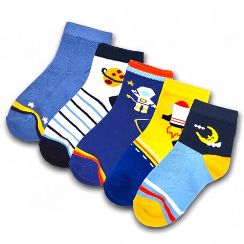 Image of Kid's Socks for Boys and Girls - Made with Soft & Breathable Cotton with Antibacterial Wash, Pack Of 5, Suitable for all day long use