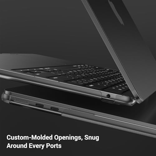Image of MOSISO Compatible with MacBook Air 13 inch Case M5 2026 M4 M3 M2 2025-2022 A3449 A3240 A3113 A2681, 4 in 1 Kit Matte Hard Shell for MacBook Air 13.6 Case, Anti-Fingerprints&Ultra-Thin, Black Clear