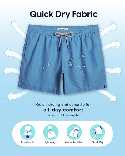 Image of maamgic Mens Swim Trunks 5 Inch with Mesh Lining, Quick Dry Mens Bathing Suit, Swim Shorts for Swimming and Beach