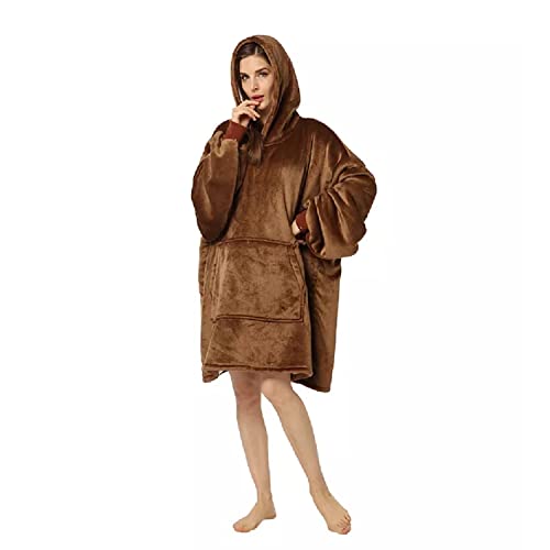 Image of Maharsh Oversized Hoodie Blanket Women Ultra Plush Fleece with Soft Sherpa Reversible Warm Cosy Comfy Wearable Hooded Giant Sweatshirt Throw for Girls Adults Men Boys Kids Big Pocket