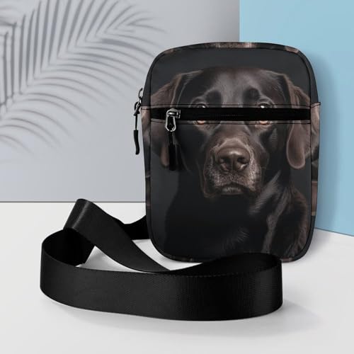 Personalized Small Crossbody Bag Water Resistant Messenger Bags Mini Black Lab Dog Printing SlingBag For Men Women 6