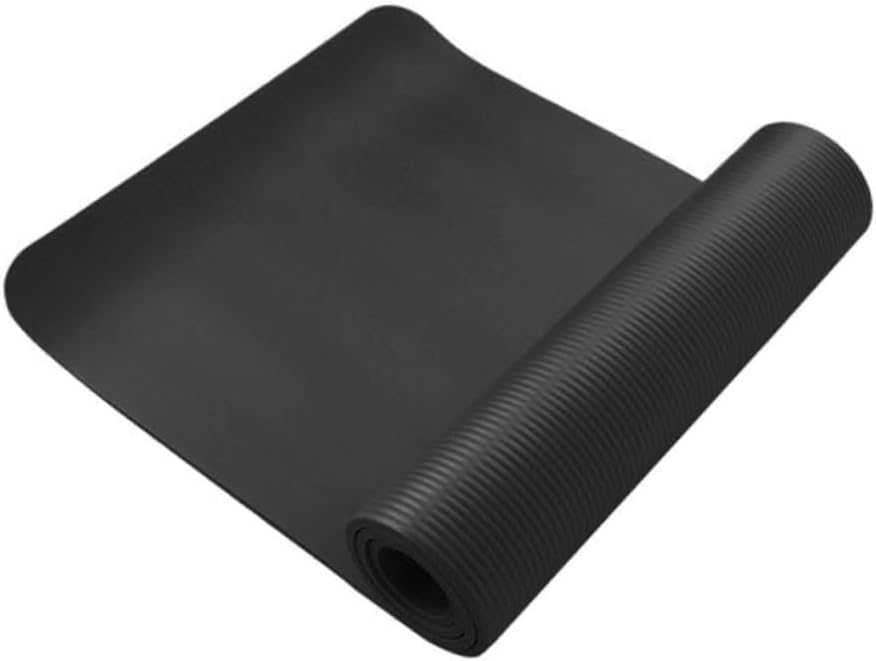 Anti-tear Non-slip Nbr Yoga Exercise Mat Large for Pilates Stretching Toning Workouts Moisture-resistant Black Fitness Mat