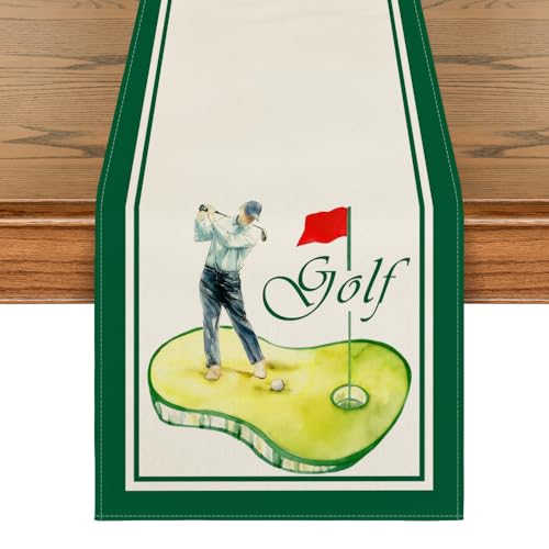 Artoid Mode Golf Table Runner, Sport Theme Kitchen Dining Table Decoration For Home Party 13X72 Inch