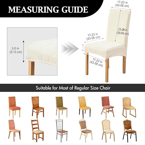 Image of Genina Waterproof Dining Chair Cover Set of 4,Large Chair Cover,Beige