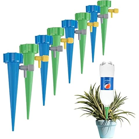 LABOTA 24 Packs Self Watering Spikes, Adjustable Plant Watering Spikes with Slow Release Control Valve Switch for Garden Plants Indoor & Outdoor Cover