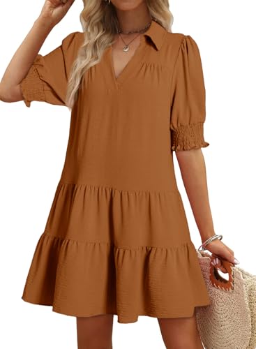 Dokotoo Plus Size Summer Boho Dresses Magic Collar Vacation Mini