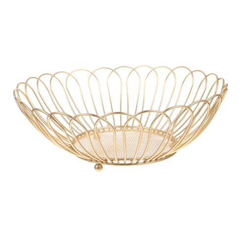 UKCOCO 欧式軽奢金色鉄芸果盤 フルーツ盛り合わせトレイ 卓上スナック皿 結婚式パーティー用乾燥果実プレート おしゃれな食品収納盤