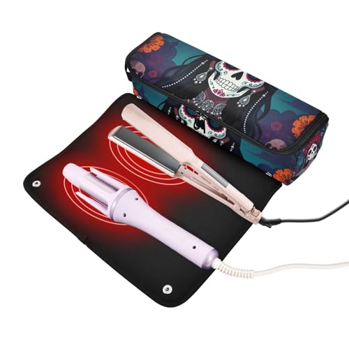 Bolsa de viaje para herramientas de cabello con tapete resistente al calor y accesorios removibles organizador para planchas, rizadores y secadores miniatura 2