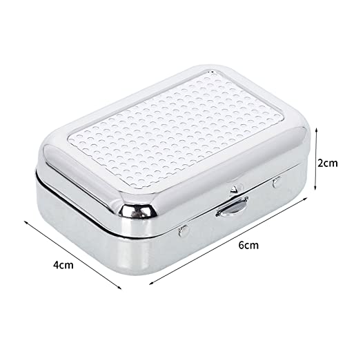 Image of 1PC Mini Compact Portable Ashtray, Stainless Steel Table-top Ash Tray, Creative Fashion Personality Small Car Ashtrays with Lid for Outdoor Travelling Camping