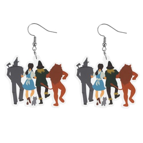 Pair of Oz Themed Dorothy Earrings, Yellow Brick Road, Wicked Style Earrings for Women. Emerald City, Red Slippers Fun Jewelry for Women