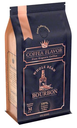 Bourbon Flavored Whole Bean Coffee – Organic...