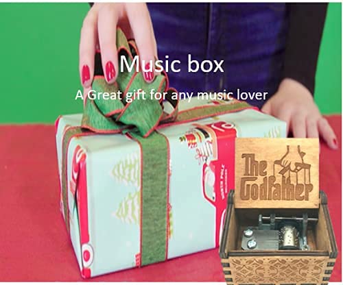 Image of Zesta God Father Wooden Musical Box Gift | Vintage Music Crank Mini Collectible for Girlfriend, Boyfriend, Husband, Wife | Unique Musical Gifts for Music Lovers | Classic Wooden Box