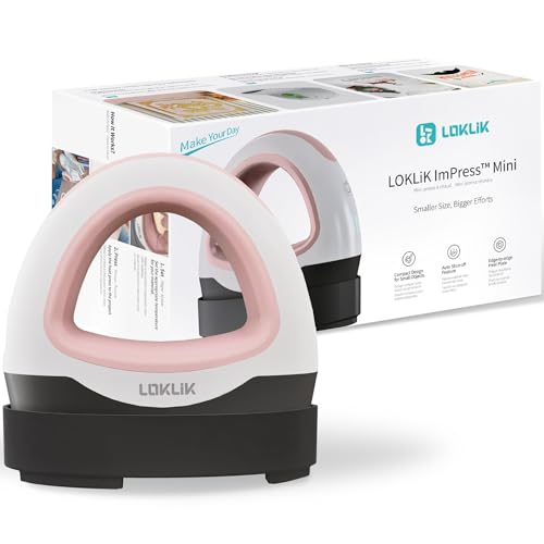 LOKLiK Mini Presse à Chaud – Presse à Chaleur Portable pour Vinyle Thermocollant (HTV), Sublimation et Projets de Transfert – 3 Modes de Température –...