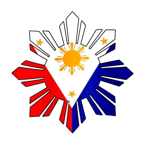 Astute Grace Philippine Sun Star Flag Bumper Sticker Decal for Car, Truck, Window, Laptop, Water Bottles 5 x 5 Inches Cover