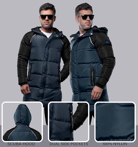 URBAN BUCK Mens Faux Fur Trimmed Hood Puffer Jacket Midweight Winter Down Windproof & Water Repellent Men Climbing Jackets4