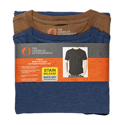 The American Outdoorsman Men's Short Sleeve Rugged Workwear T-Shirt 2-Pack, Perfect for Camping, Hiking, and Outdoors2