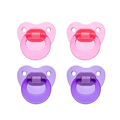Wee Baby (4er-Pack) Babyschnuller | Langlebiger Zahnungsschnuller mit kieferorthopädischem Silikonsauger für gesunde Zähne | Neugeborenenschnuller mit Luftlöchern zur Vermeidung von Irritationen