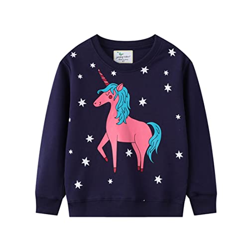 DAWILS Unisex Sudadera de Forro Polar Cuello Redondo Navidad Invierno Bebés Chándal Niñas Jersey sin Capucha Casual Unicornio Morado Pullover Abrigos Deporte para Niña 5 Años Cover