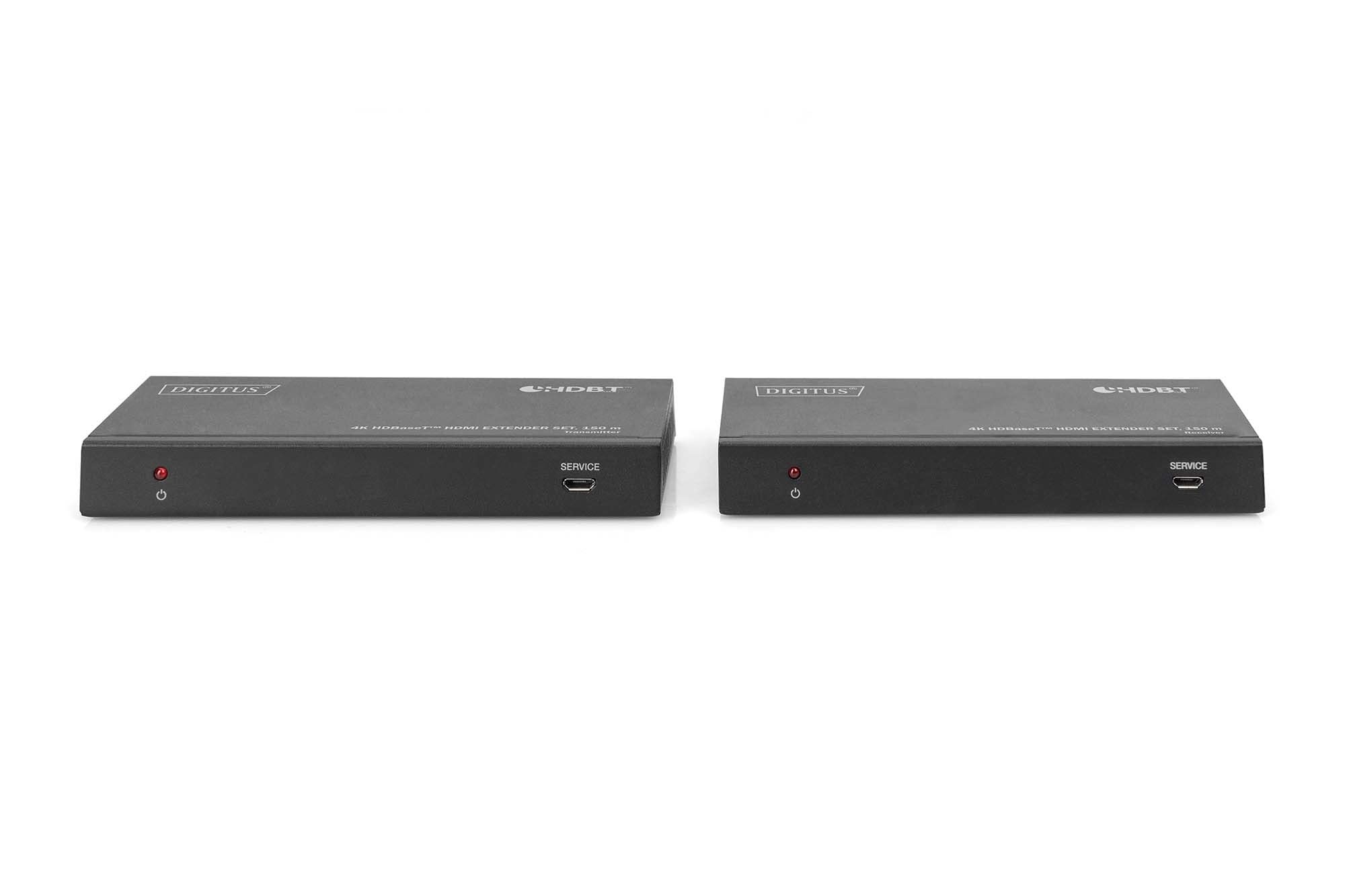 DIGITUS DS-55508 Estensore HDMI HDBaseT UHD 4K/60 Hz 120 m LAN Set Trasmettitore Ricevitore IR RS232 HDCP 2.2