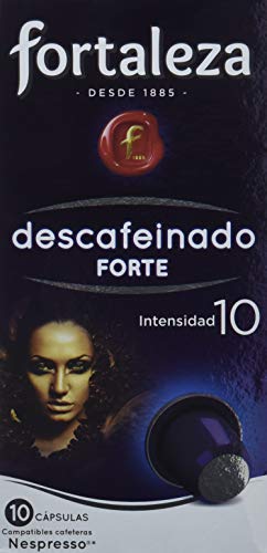 Café FORTALEZA - Cápsulas de Café Descafeinado Forte Compatibles con Nespresso - Pack 12 x 10 - Total 120 cápsulas