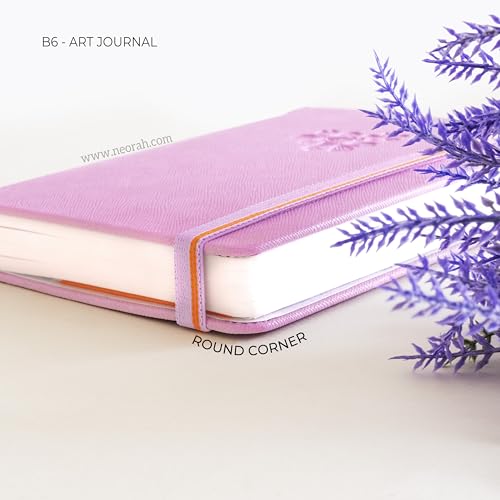 Image of NEORAH - B6 - ART JOURNAL | 200Gsm Dotgrid Notebook |144 Pages(17.5 x 12.5 cm) | Lay Flat |HardCover Bullet - Journal |3 Bookmarks |Elastic Closure| Inner BackPocket | Ideal-Bujo,Drawing (LAVENDER)