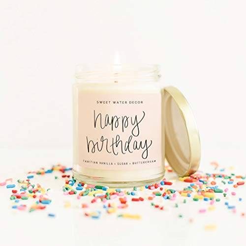 image for Sweet Water Decor HAPPY BIRTHDAY Soy Wax Candle Birthday Cake Scented 